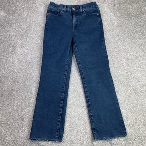 Express Jeans Women's 8 Short Blue '90s Slim Straight High Rise Dark Denim